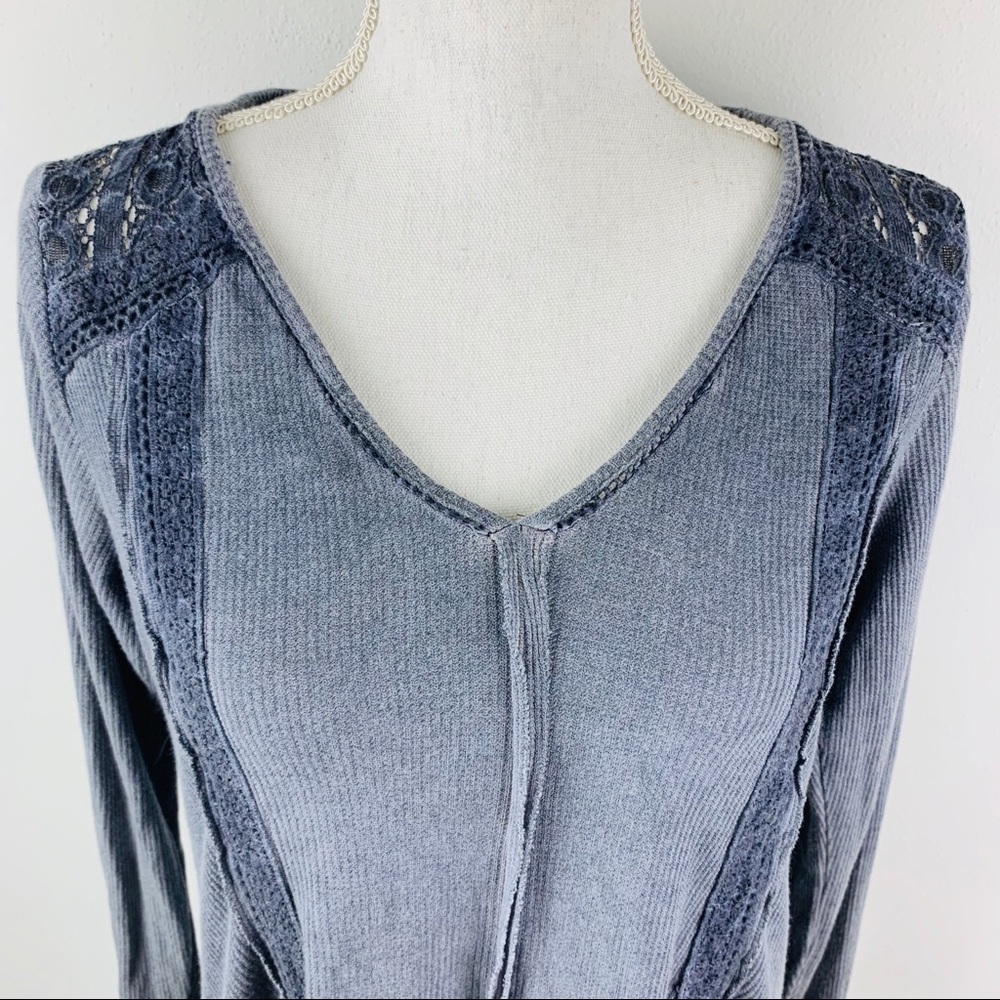 Knox Rose Bohemian Lace Cute Long Sleeve Shirt M - Picture 4 of 8
